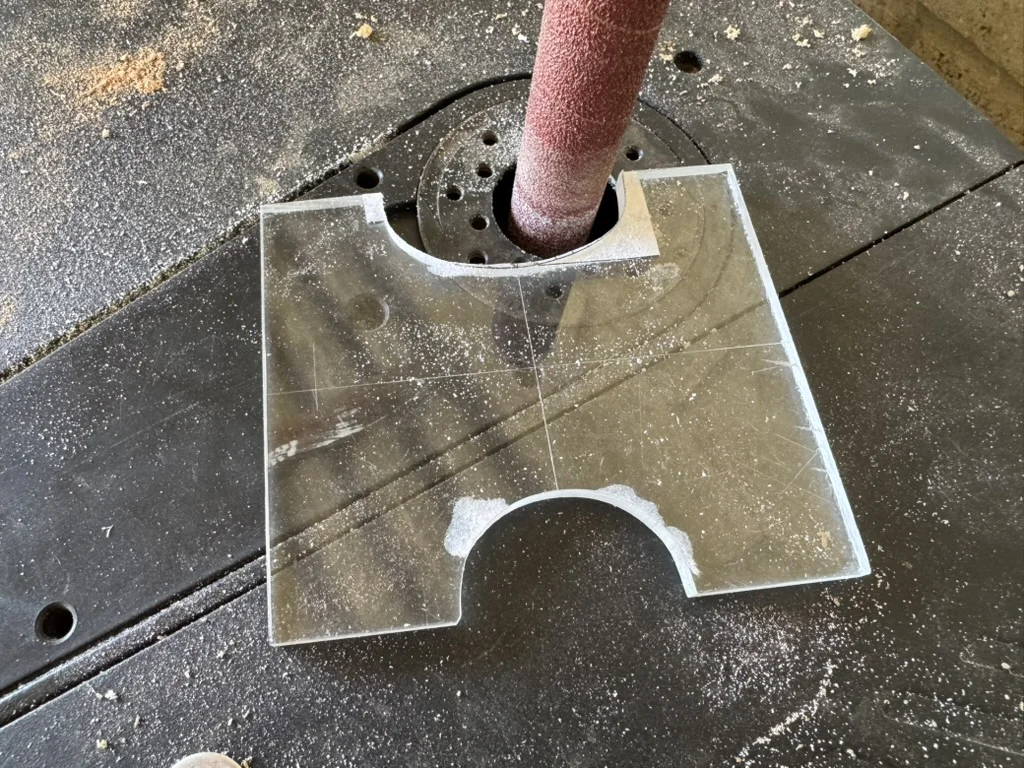 Template in policarbonato da 4mm per la sagomatura al primo e al dodicesimo tasto del manico del Precision Bass
